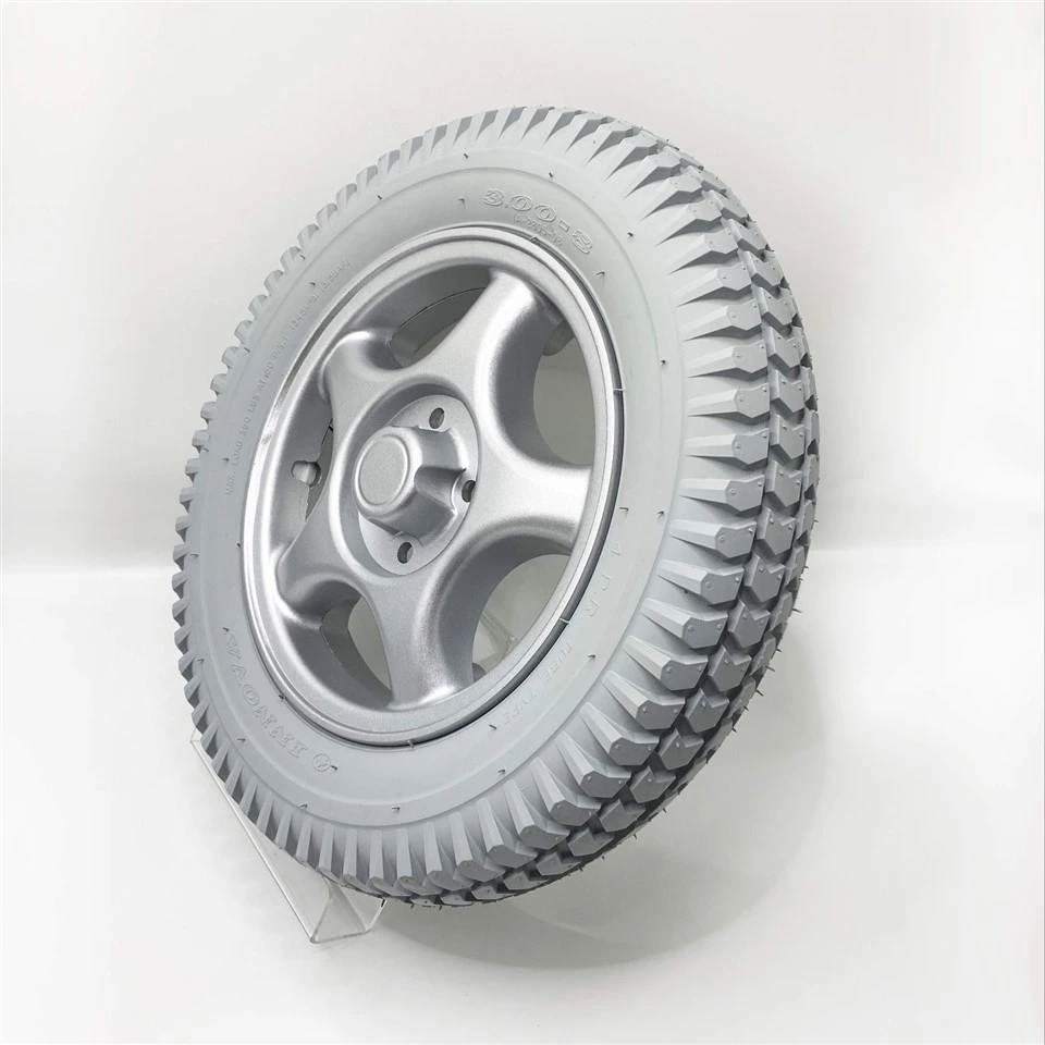 14 Inch PU Filled Solid Rubber Rear Wheels For Electric Wheelchairs manufacturers