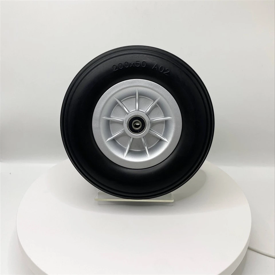 8 Inch Shock Absorbing Solid PU Tire Wheel manufacturers